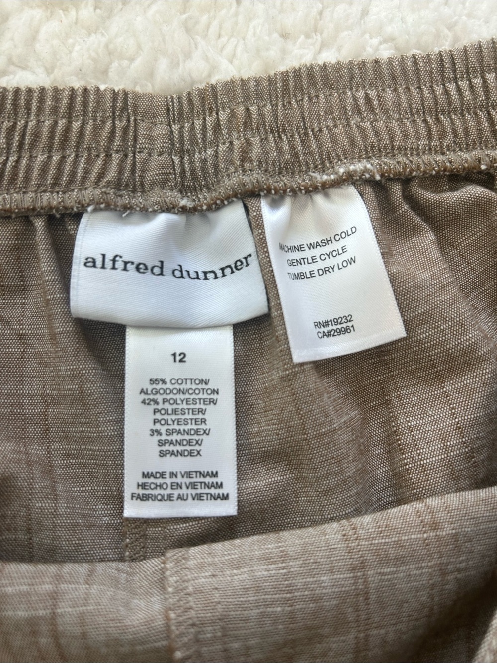 Alfred Dunner Taupe Elastic-Waist Wide Leg Pants - Picture 3 of 6